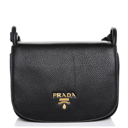 Prada Vitello Daino Saddle Bag Black 1 of 6