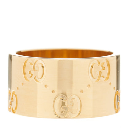Gucci 18K Yellow Gold 9mm Icon Band Ring 46 3.75 1 of 6