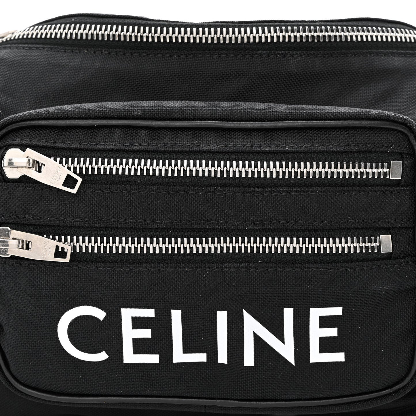 Cotton Gabardine Logo Print Trekking Belt Bag Black