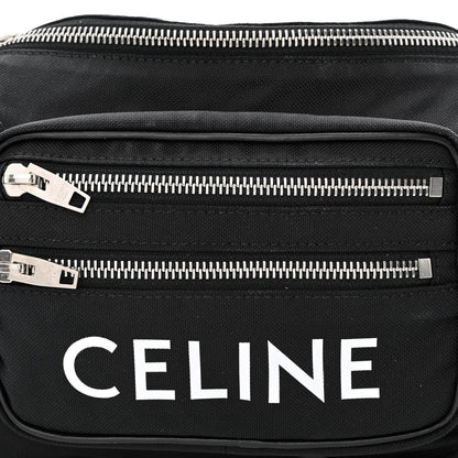 Celine Cotton Gabardine Logo Print Trekking Belt Bag Black 8 of 11