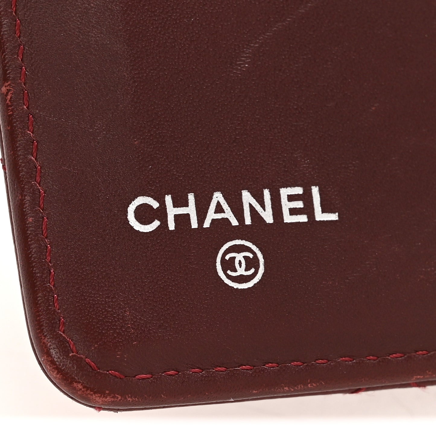 Caviar Quilted Yen Wallet Dark Red