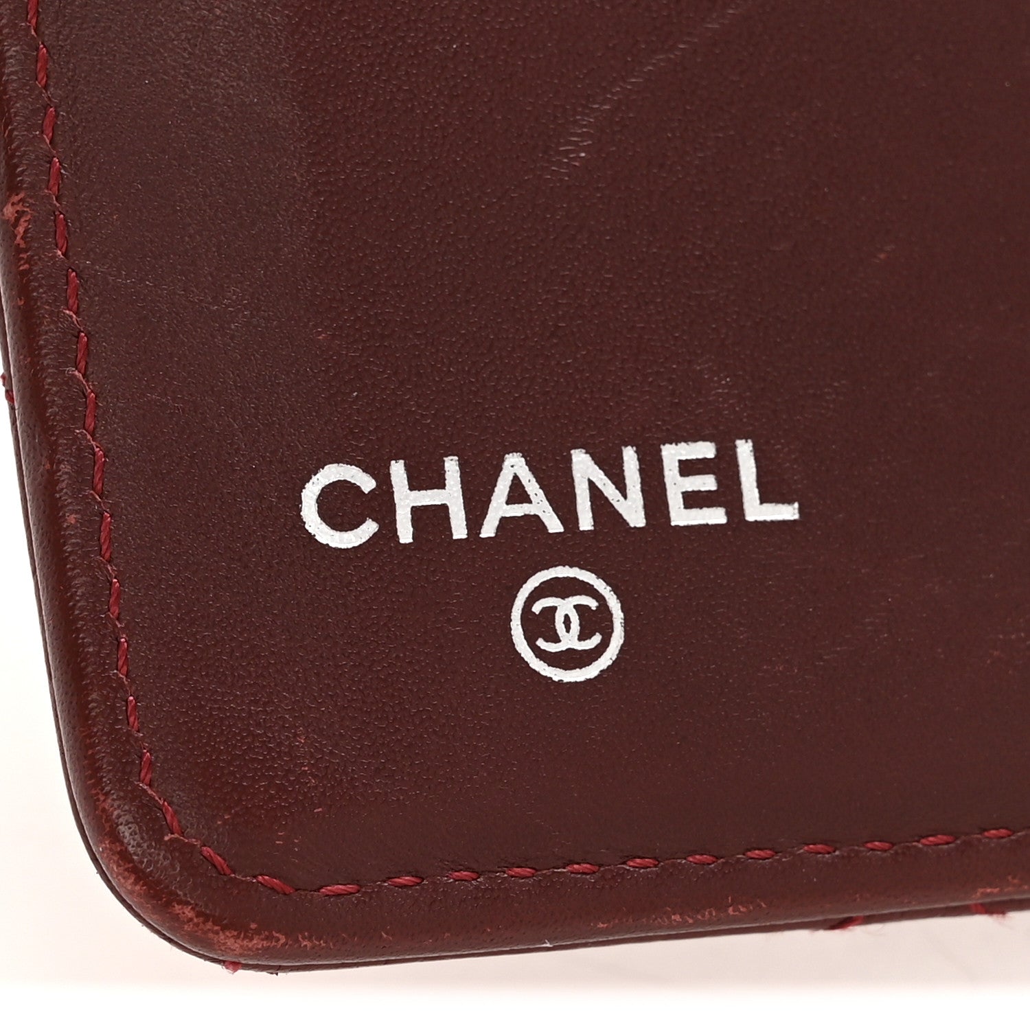 Chanel Caviar Quilted Yen Wallet Dark Red 6 of 12