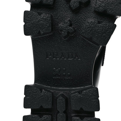 Prada Spazzolato Rois Metal Triangle Logo Monolith 55mm Loafers 37 Black 7 of 9