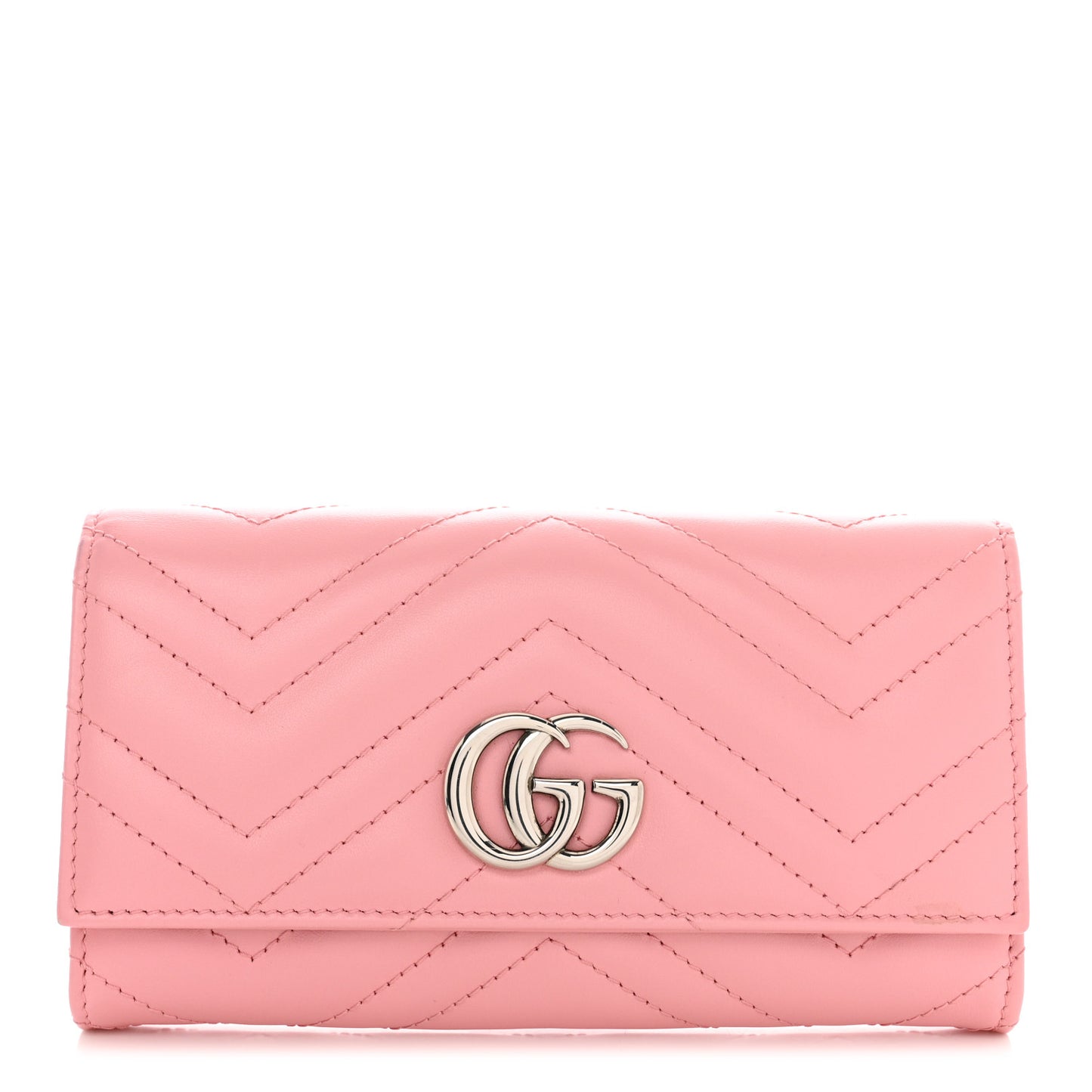 Calfskin Matelasse GG Marmont Continental Wallet Wild Rose