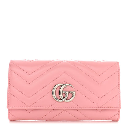 Gucci Calfskin Matelasse GG Marmont Continental Wallet Wild Rose 1 of 8