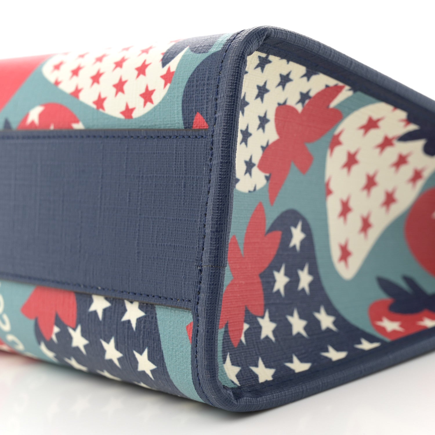 Gucci Coated Canvas Strawberry Stars Childrens Tote Red White Blue 10 of 10