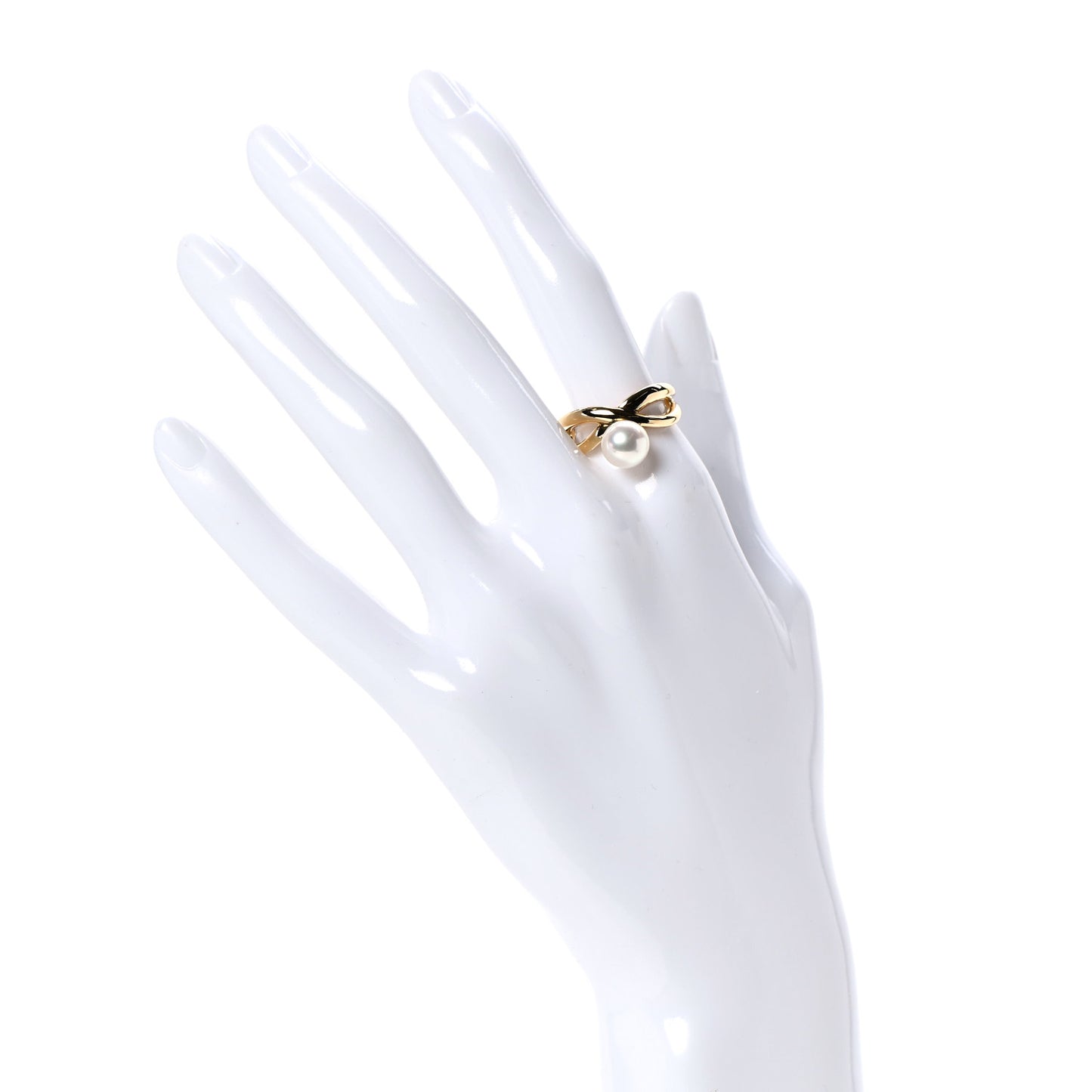 18K Yellow Gold 8mm Akoya Pearl Ring 55 7.25