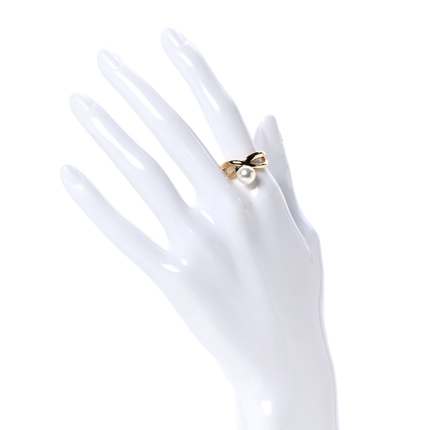 Mikimoto 18K Yellow Gold 8mm Akoya Pearl Ring 55 7.25 2 of 7