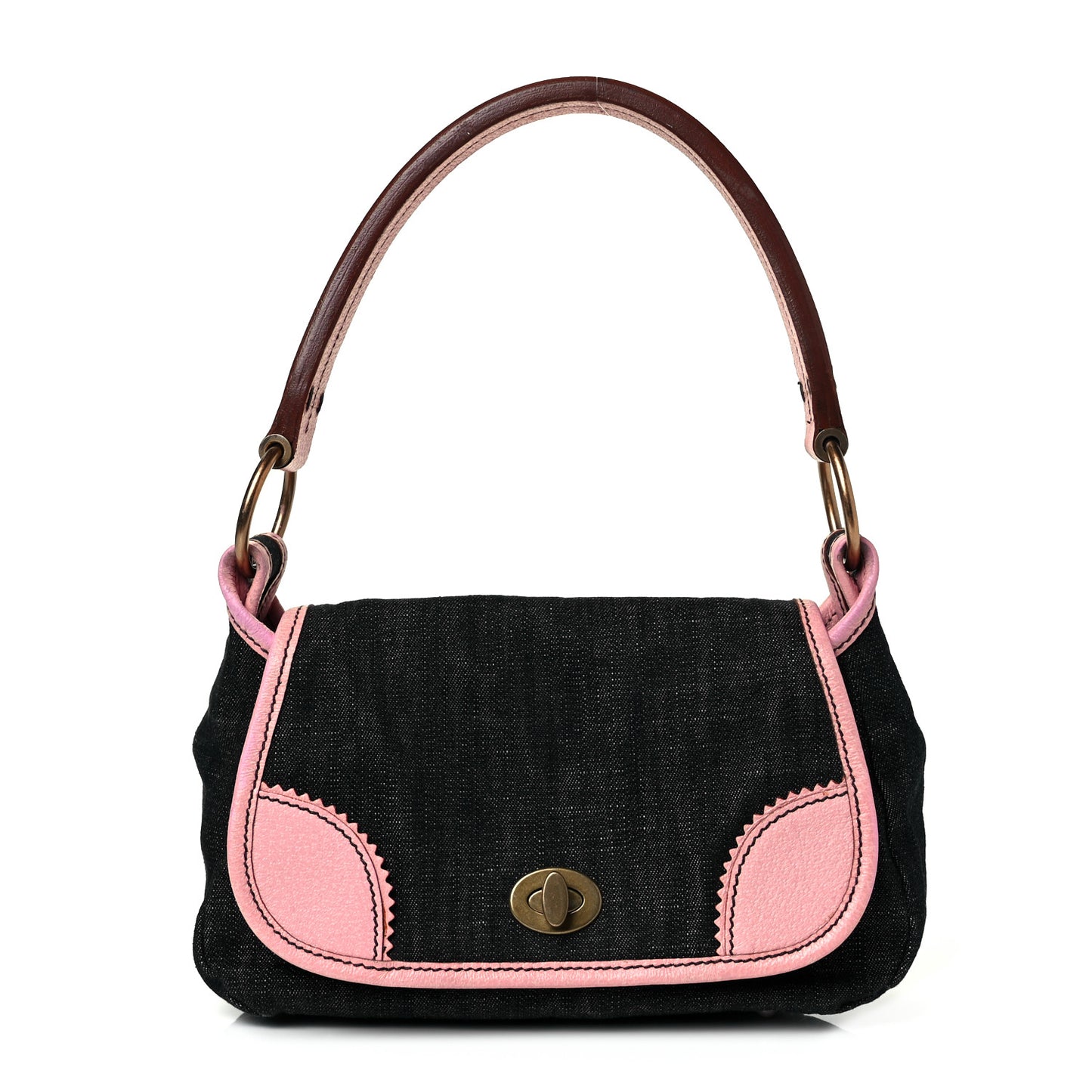 Denim Goatskin Flap Rosa