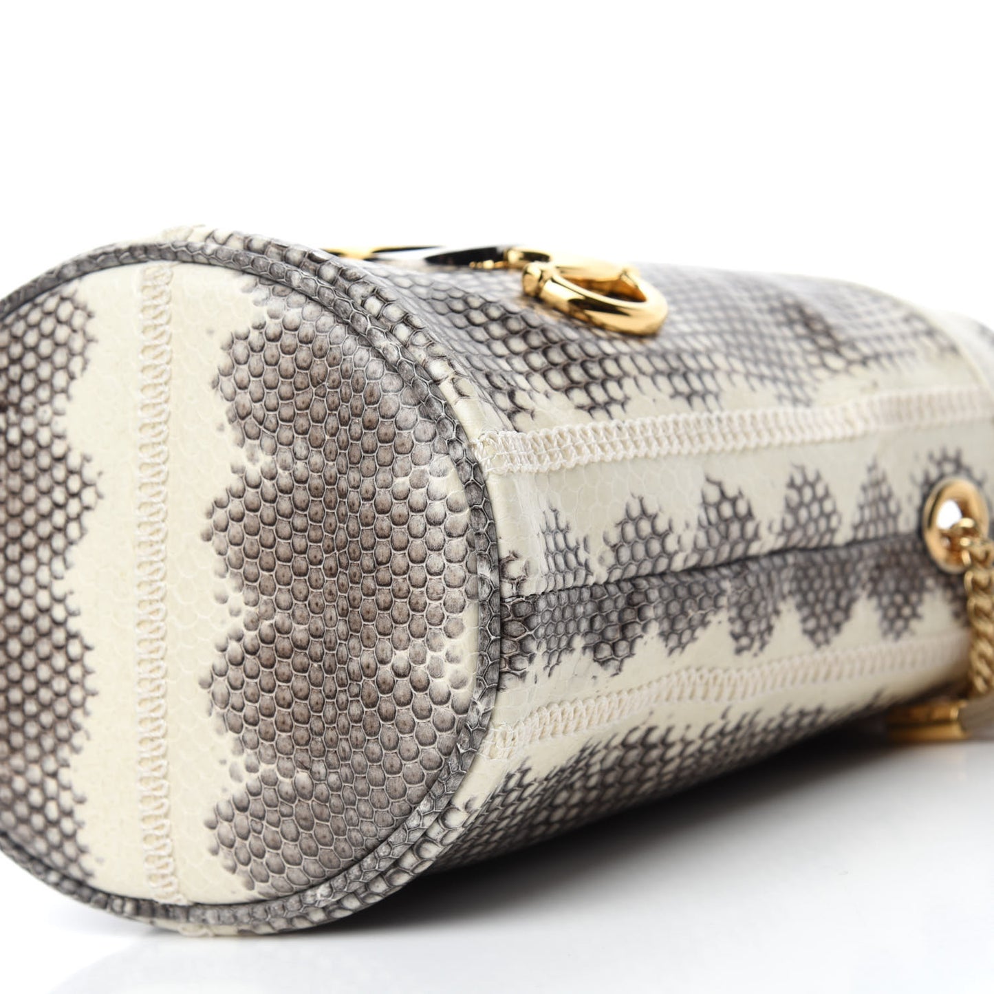 Snakeskin Mini Zumi Bucket Bag Grey