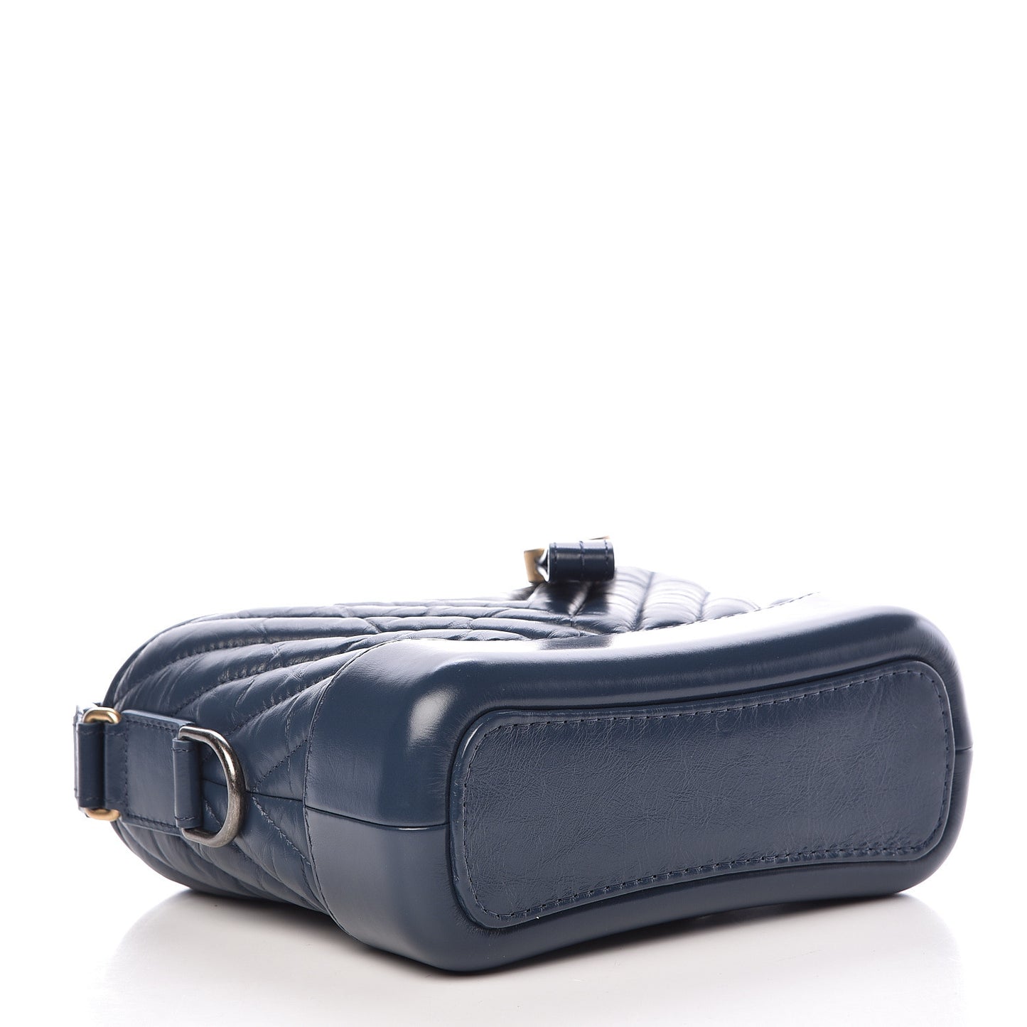 Aged Calfskin Chevron Quilted Small Gabrielle Hobo Blue