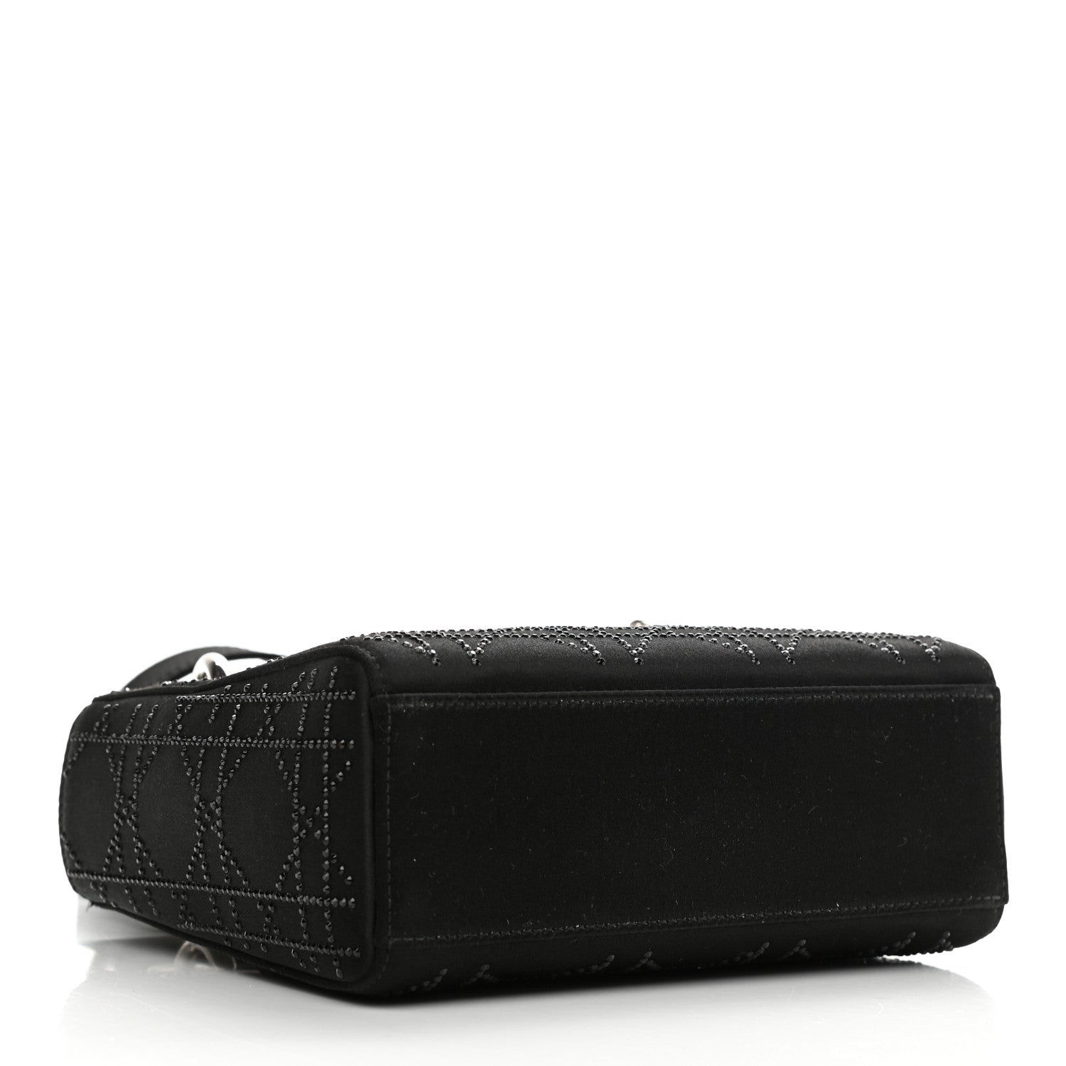 Christian Dior Satin Crystal Cannage Mini Lady Dior Black 3 of 8