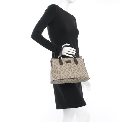 Gucci GG Supreme Monogram Small Zippered Tote Dark Brown 3 of 9