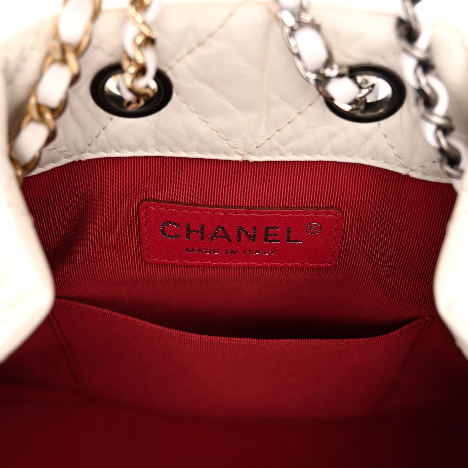 Chanel Aged Calfskin Quilted Small Gabrielle Backpack White 6 of 9
