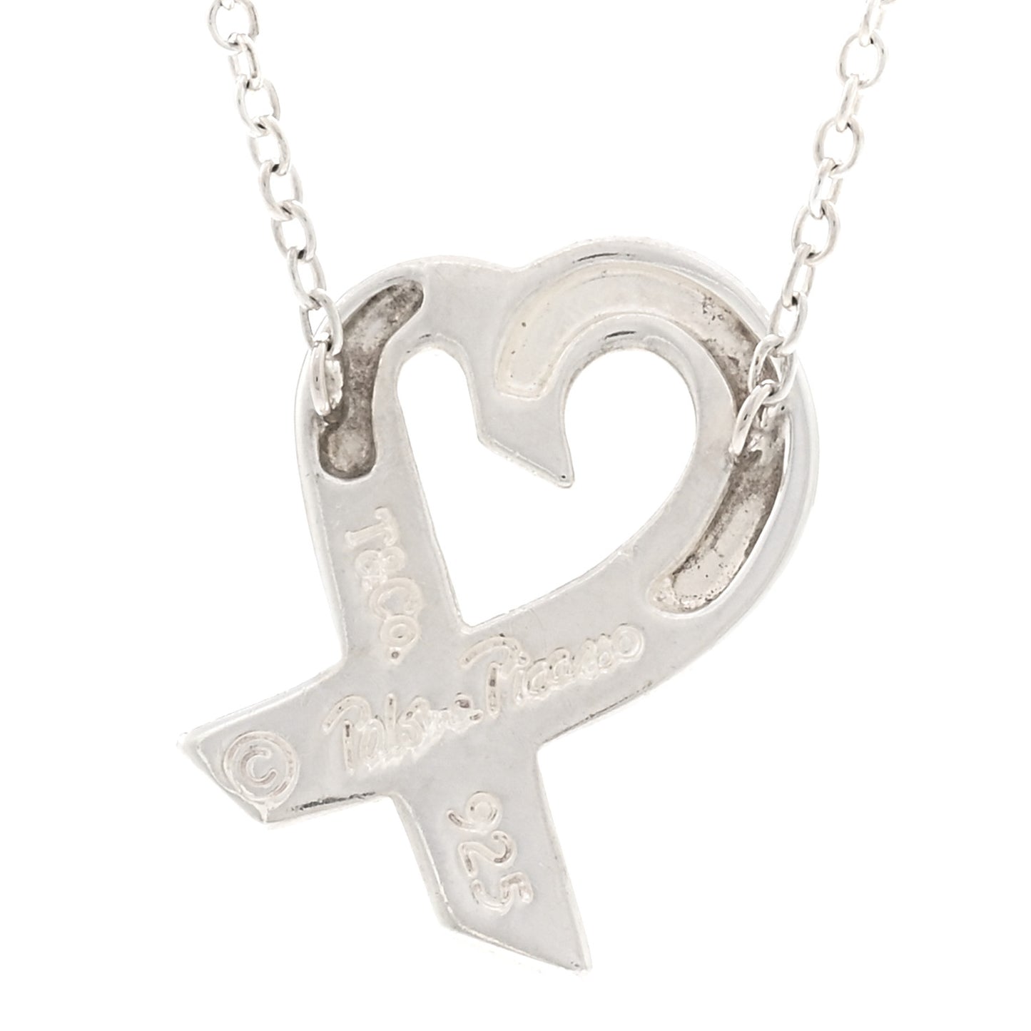 Sterling Silver Small Paloma Picasso Loving Heart Pendant Necklace