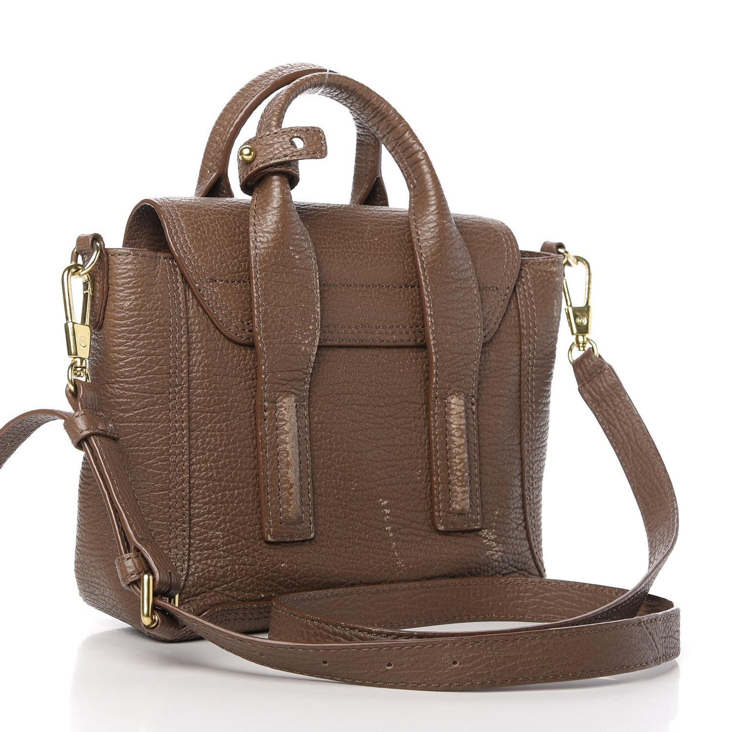 Textured Calfskin Mini Pashli Satchel Taupe