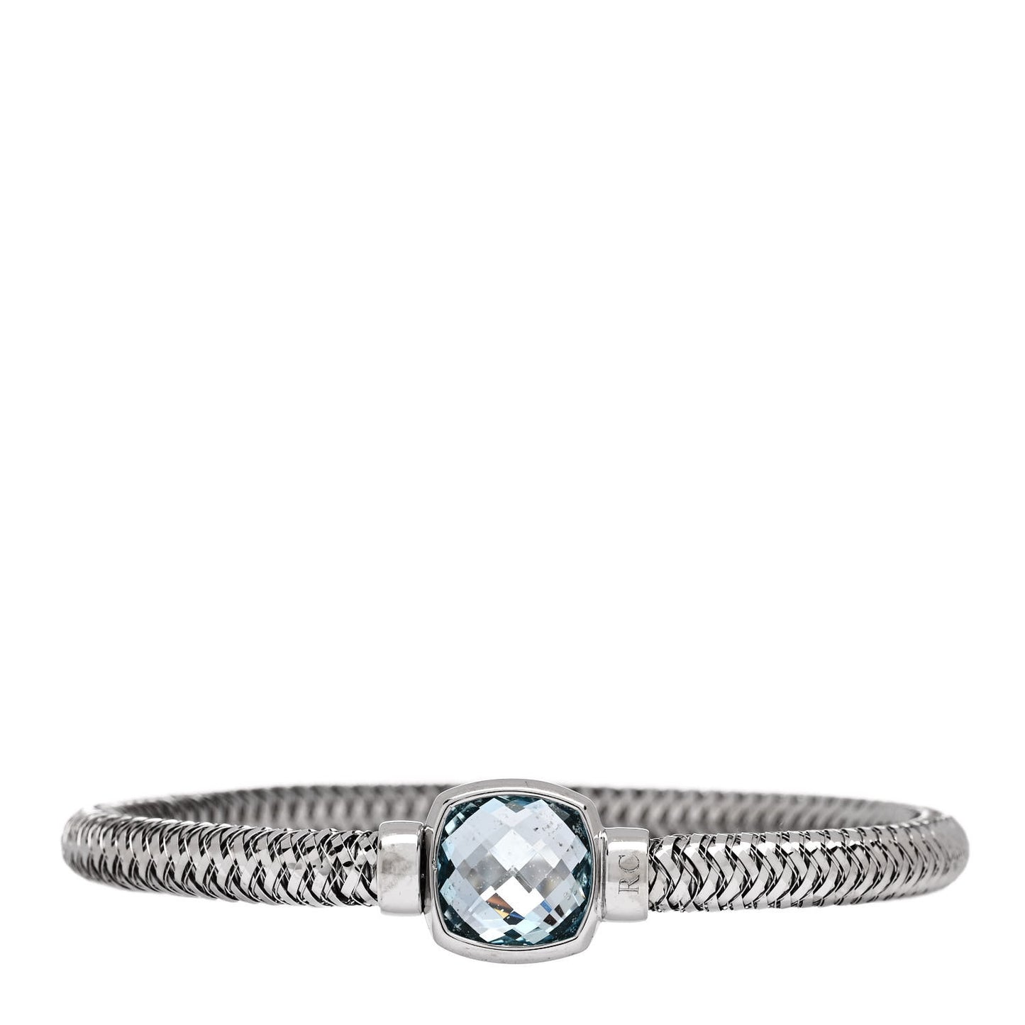 18K White Gold Blue Topaz Primavera Stretch Bracelet