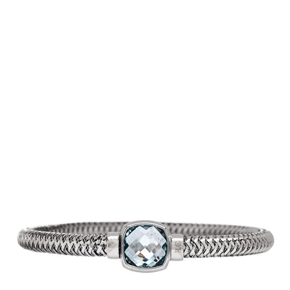 Roberto Coin 18K White Gold Blue Topaz Primavera Stretch Bracelet 1 of 3