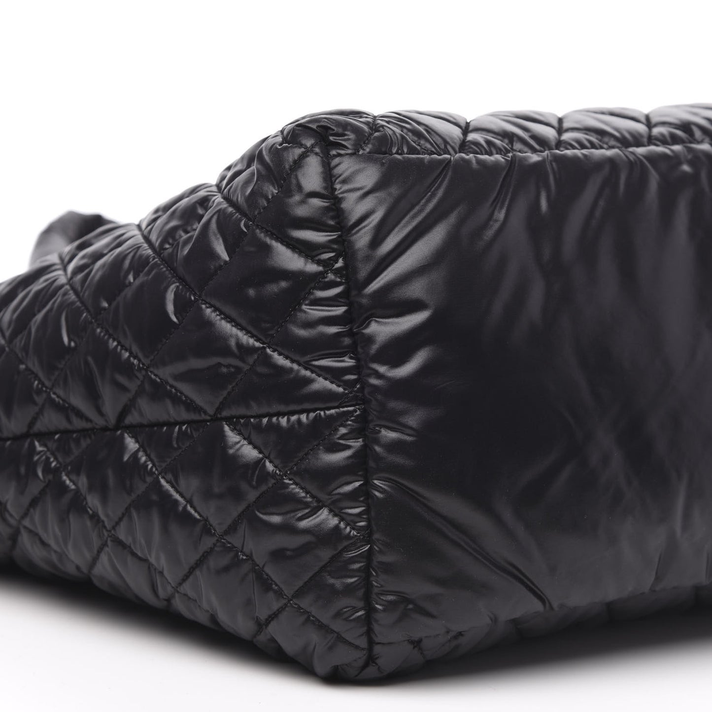 Nylon Quilted Large Coco Cocoon Tote Black