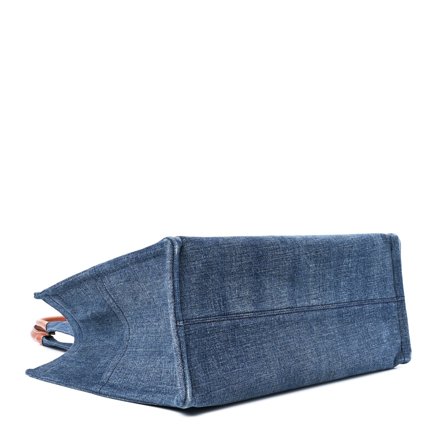 Celine Denim Large Thais Cabas Navy Tan 4 of 10