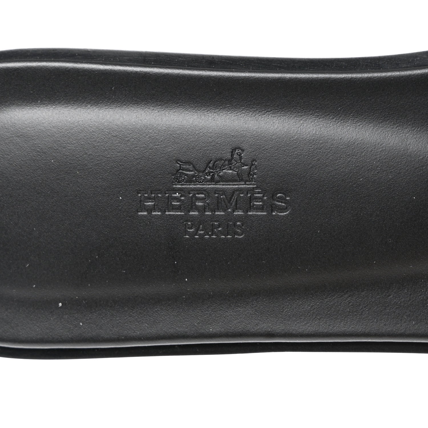 Hermes Box Calfskin Oran Sandals 38.5 Black 3 of 8