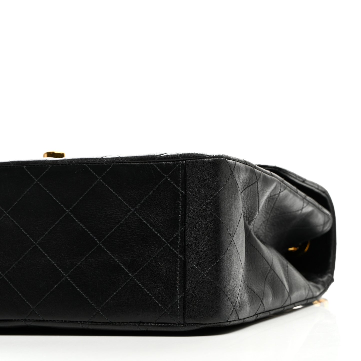 Lambskin Quilted XL Jumbo Single Flap Black