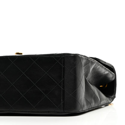 Chanel Lambskin Quilted XL Jumbo Single Flap Black 10 of 10
