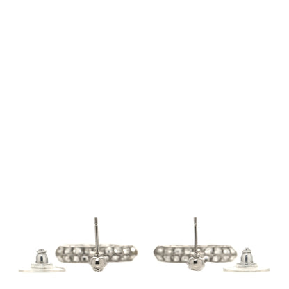 Chanel Baguette Crystal CC Drop Earrings Silver 3 of 3