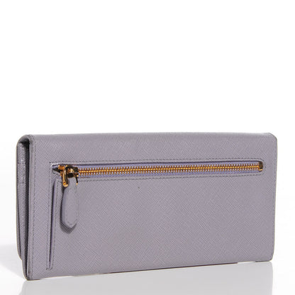 Prada Saffiano Bow Flap Wallet Glicine 3 of 7