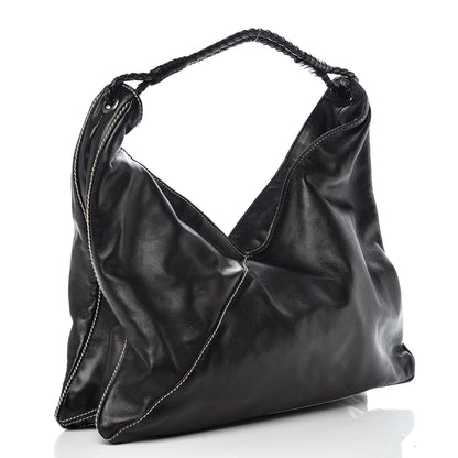 Bottega Veneta Smooth Lambskin Braided Hobo Black 3 of 12