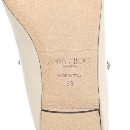 Jimmy Choo Patent Crystal Bing Mule Flats 39 Ivory 7 of 7