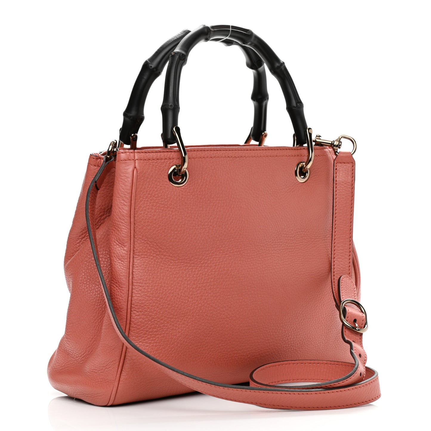 Calfskin Small Bamboo Shopper Tote Light Red