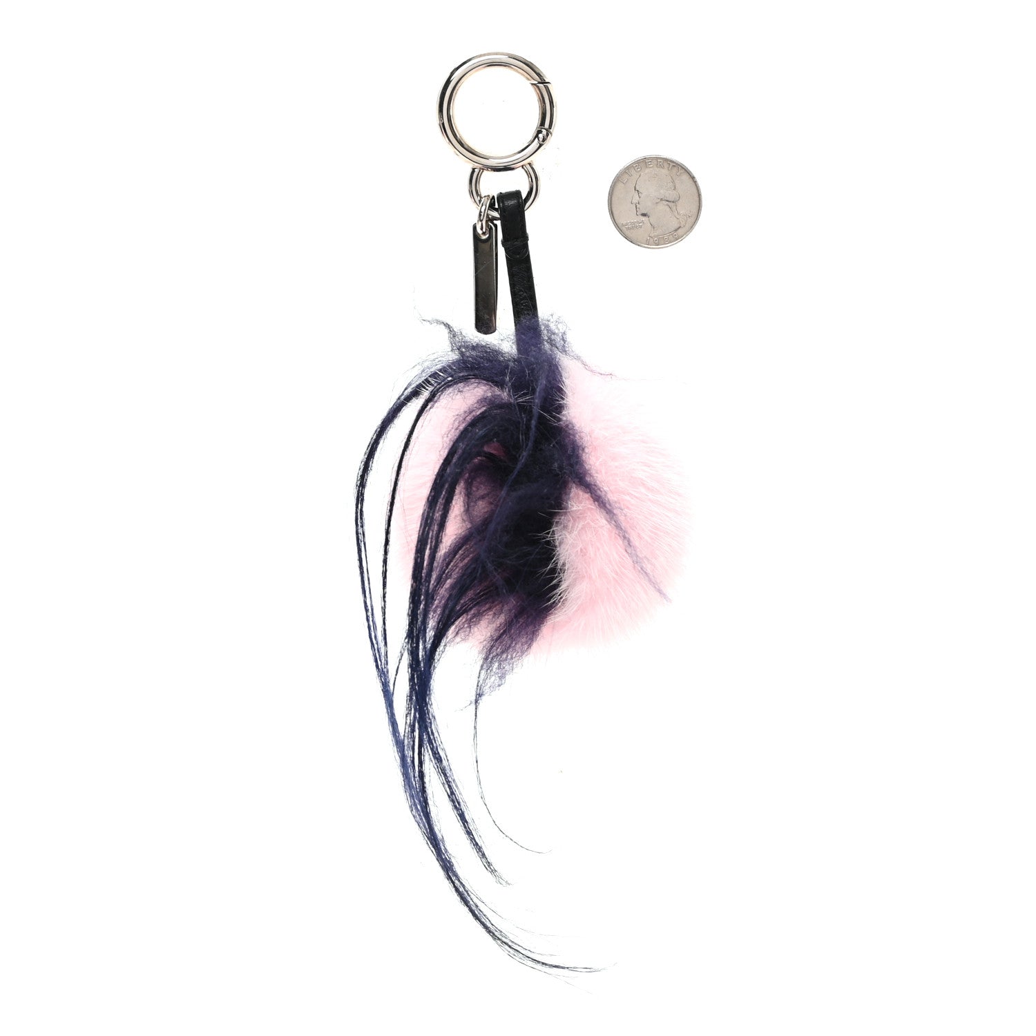 Fendi Shiny Nappa Mink Fox Fur Crystal QuTweet Dazzling Bag Bug Charm Multicolor 2 of 4