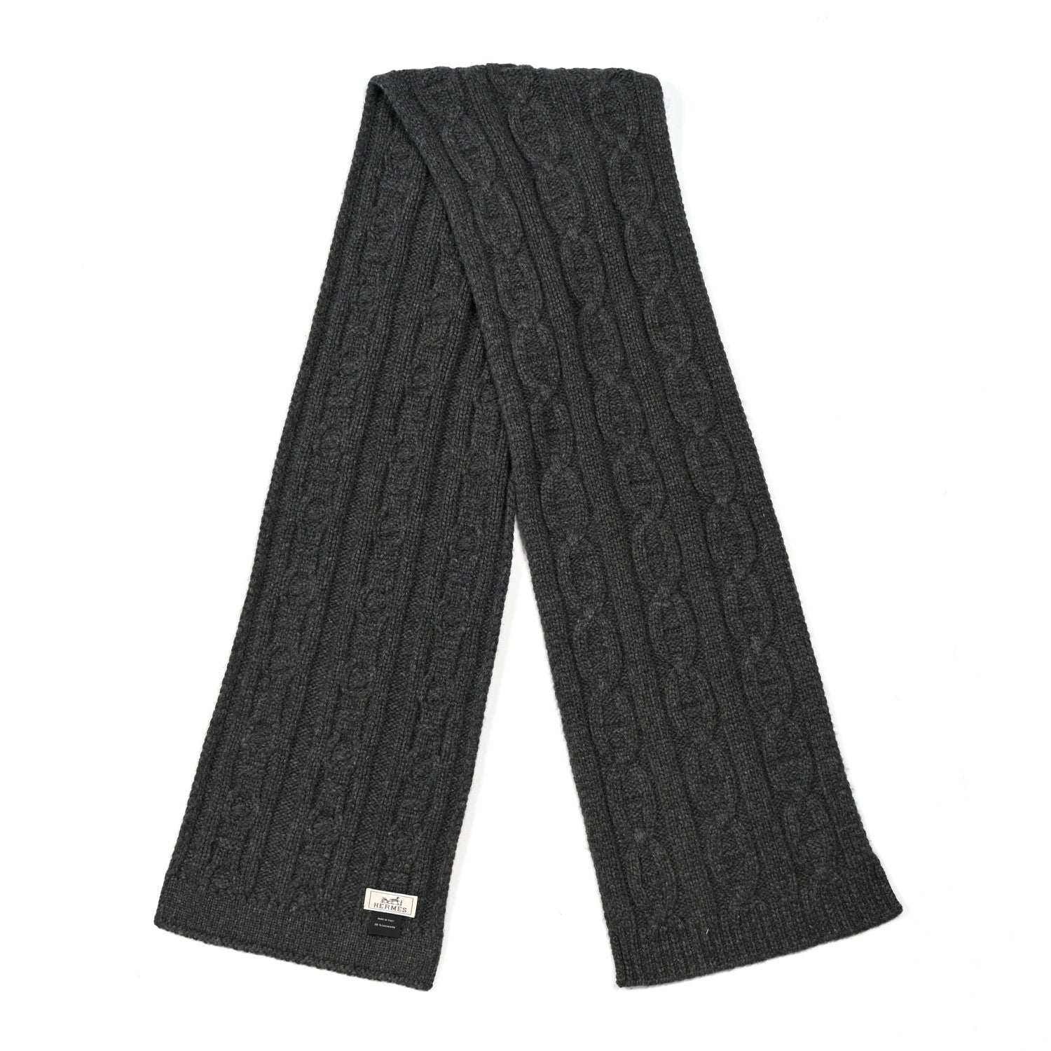 Hermes Cashmere Tri-Maillon Muffler Gris 2 of 3