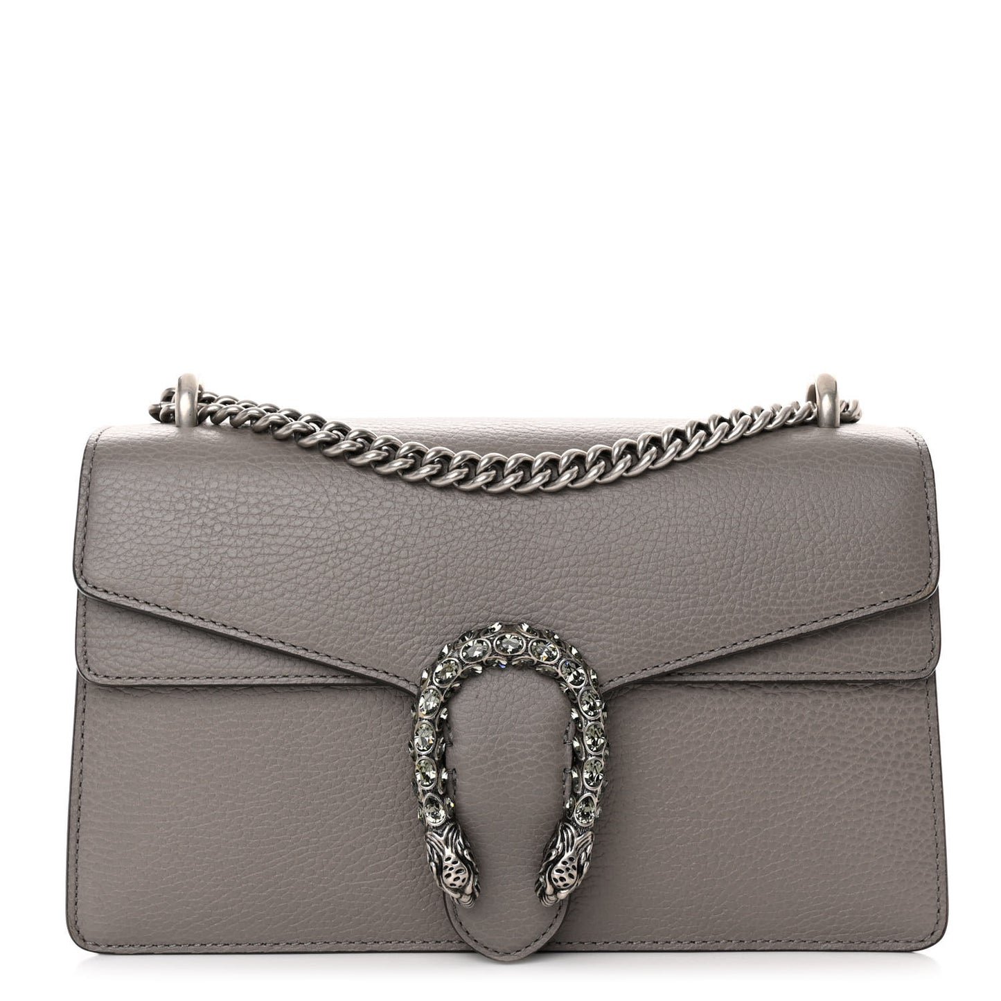 Pebbled Calfskin Small Dionysus Shoulder Bag Dusty Grey