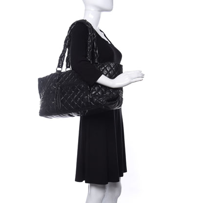 Chanel Distressed Lambskin Vintage Ligne Lady Braid XL Tote Black 2 of 10
