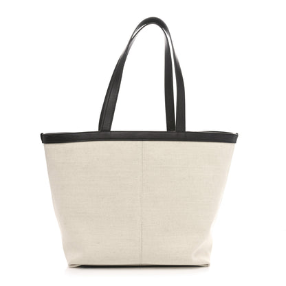 Bottega Veneta Canvas Mix Nappa Intrecciato Medium Flip Flap Tote Natural Fondant 1 of 9