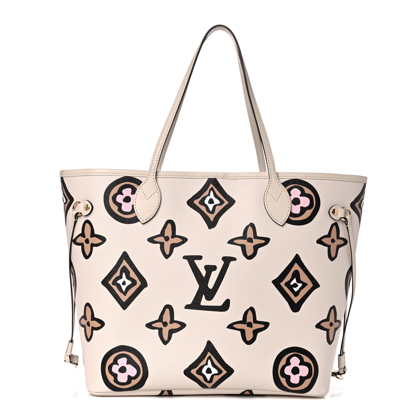 Monogram Giant Wild At Heart Neverfull MM Creme