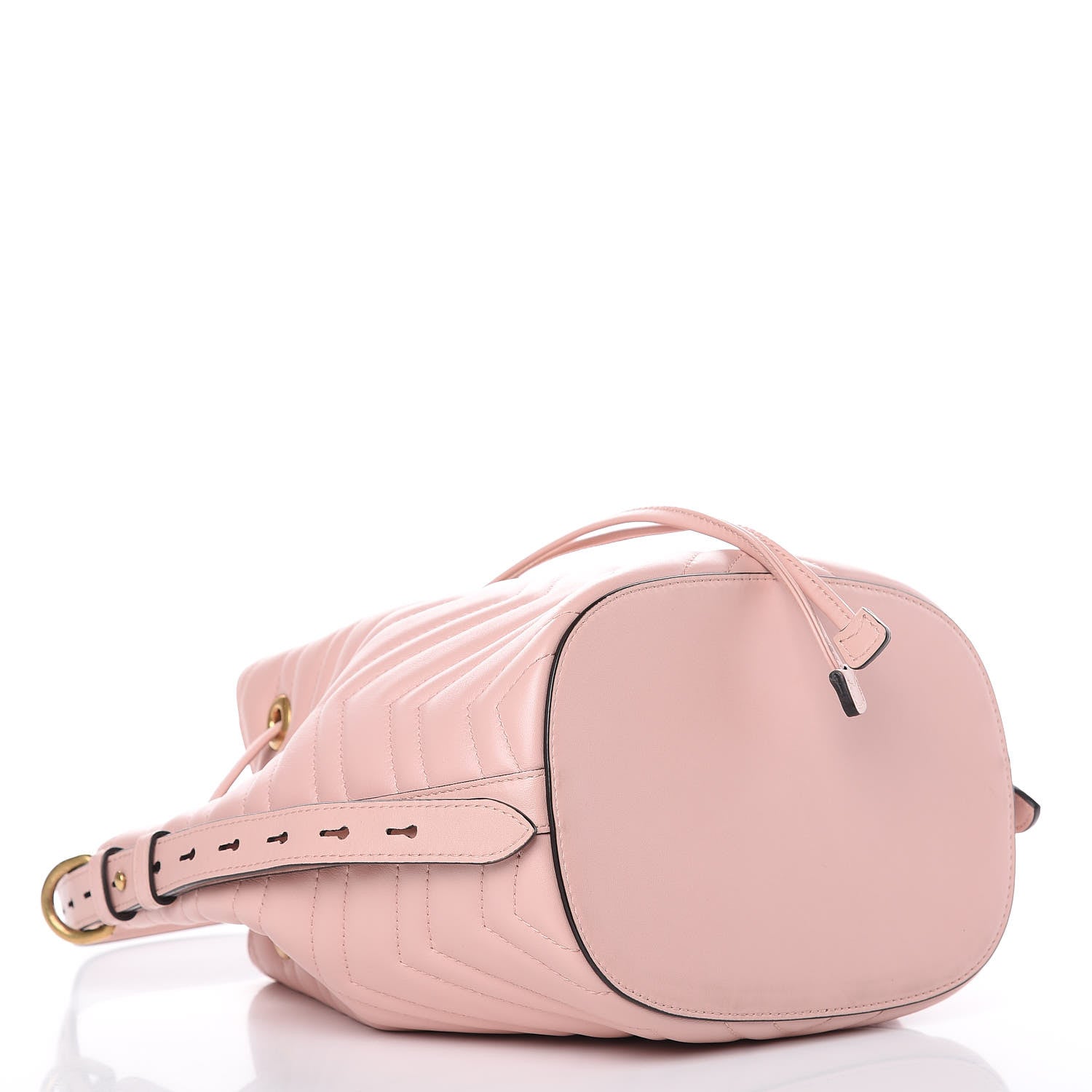 Gucci Calfskin Matelasse Sylvie Web GG Marmont Bucket Bag Perfect Pink 4 of 9