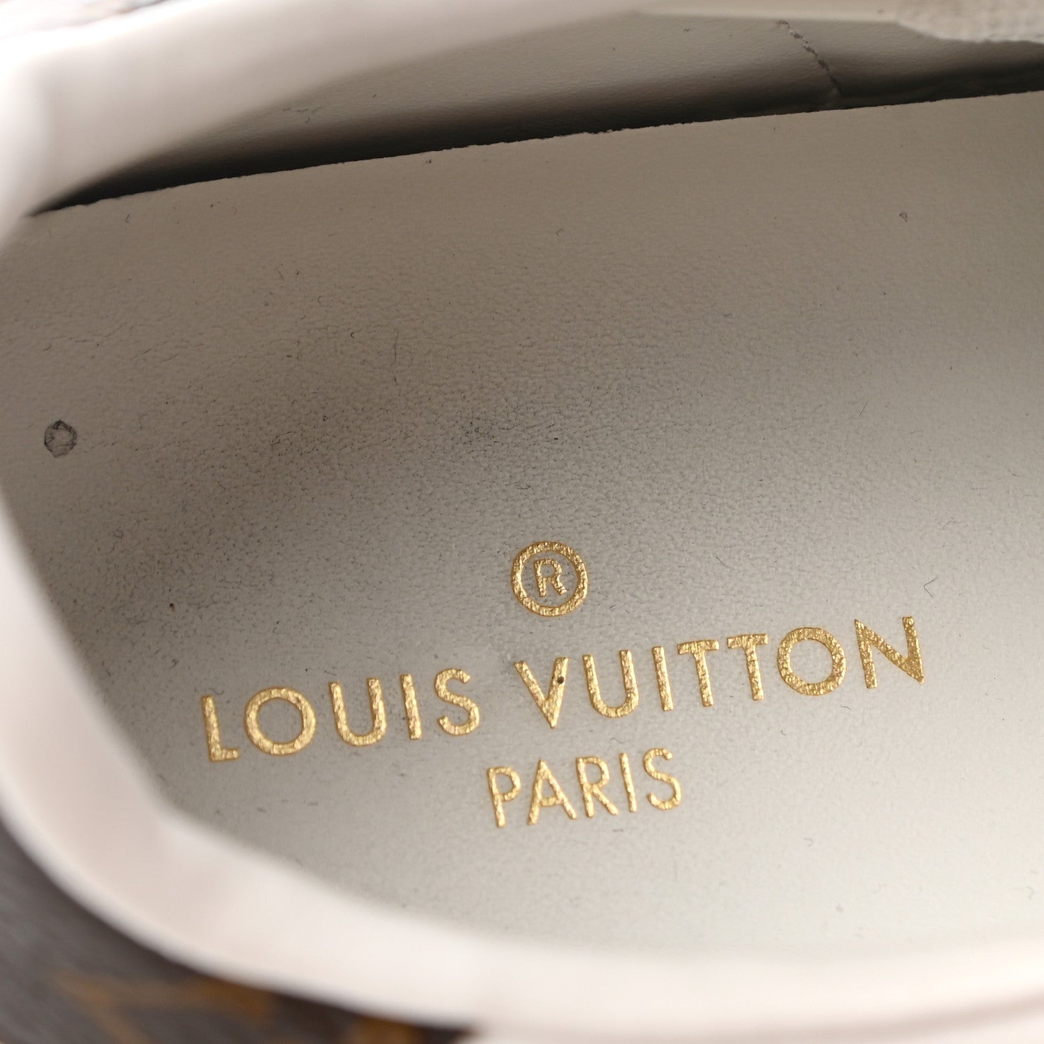 Louis Vuitton Lambskin Monogram Time Out Sneakers 37.5 White Light Blue 7 of 10