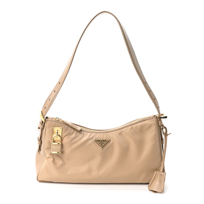 Prada Re-Nylon Vitello Large Aimee Shoulder Bag Cammello 1 of 10