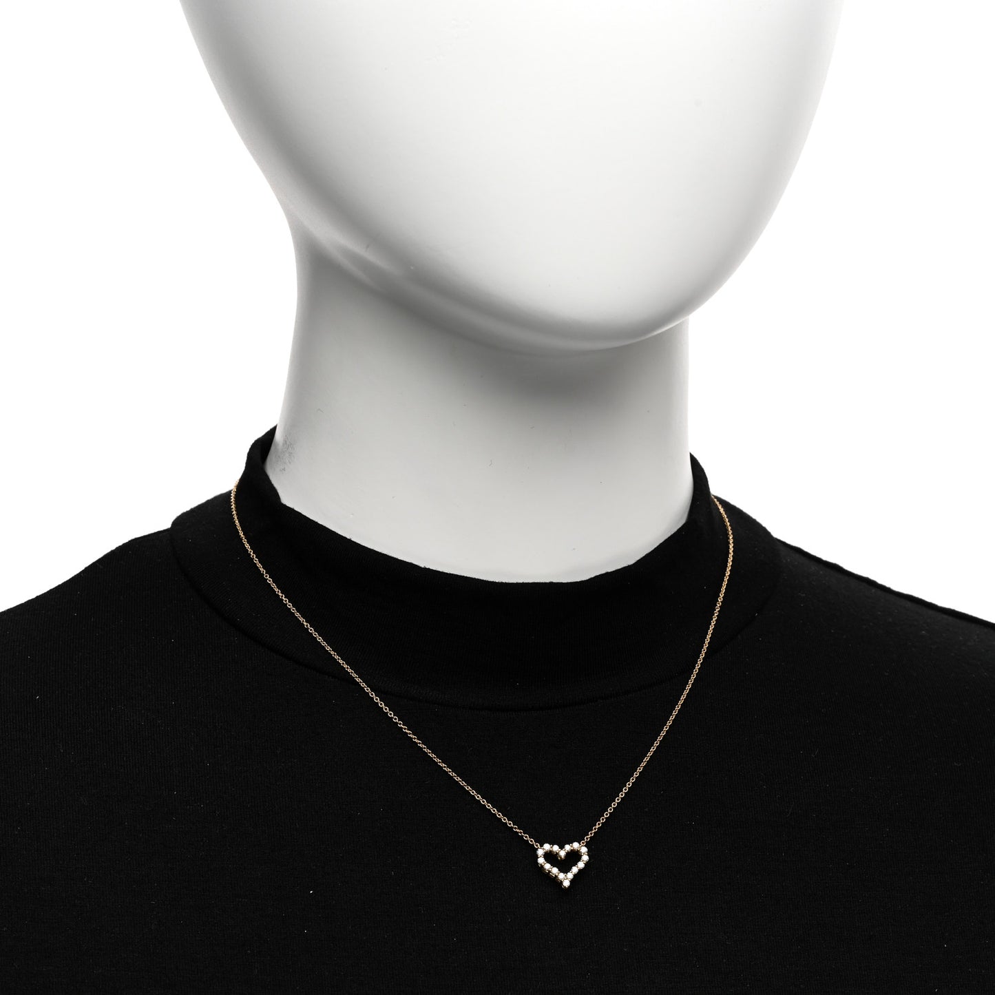 18K Yellow Gold Diamond Mini Heart Pendant Necklace