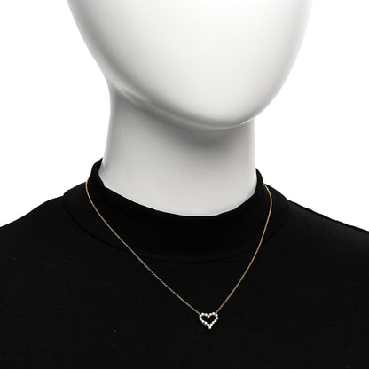 Tiffany 18K Yellow Gold Diamond Mini Heart Pendant Necklace 2 of 5