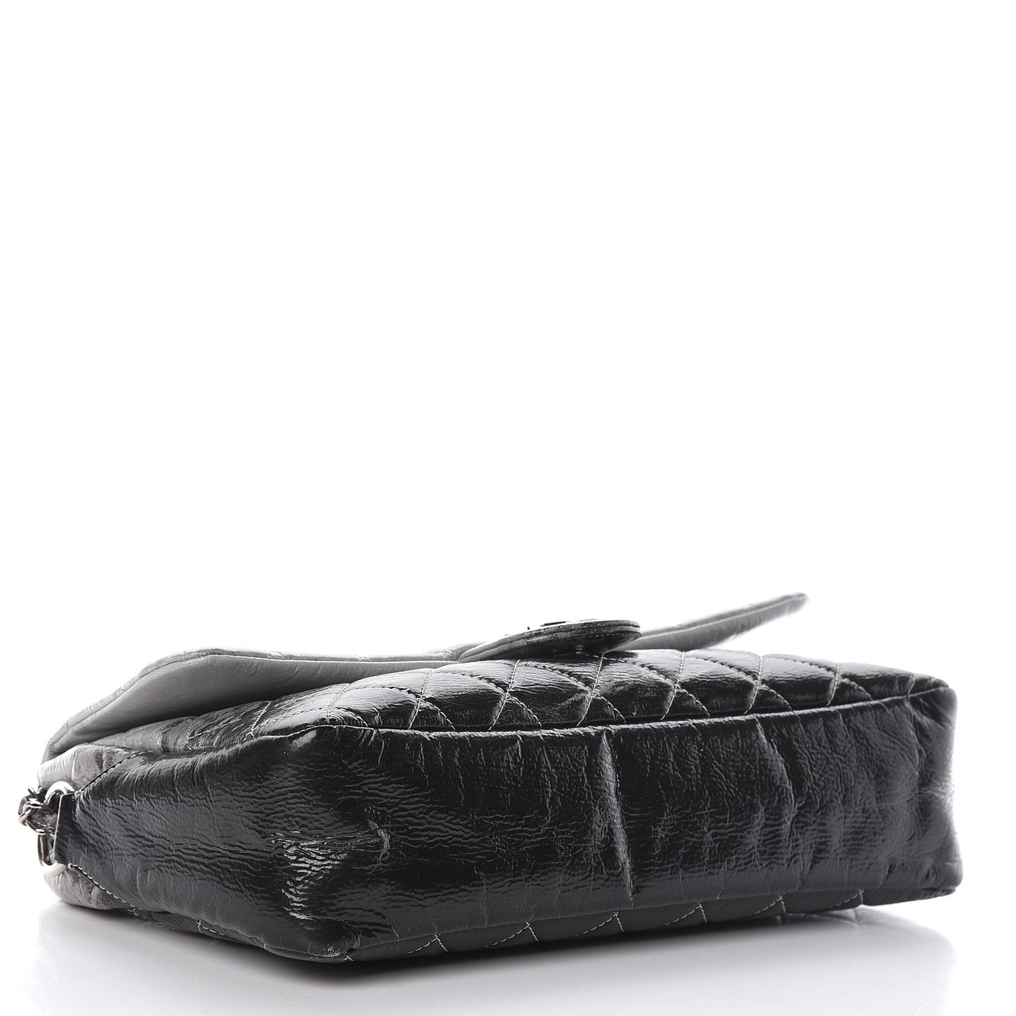 Vinyl Quilted Jumbo Melrose Degrade Flap Black