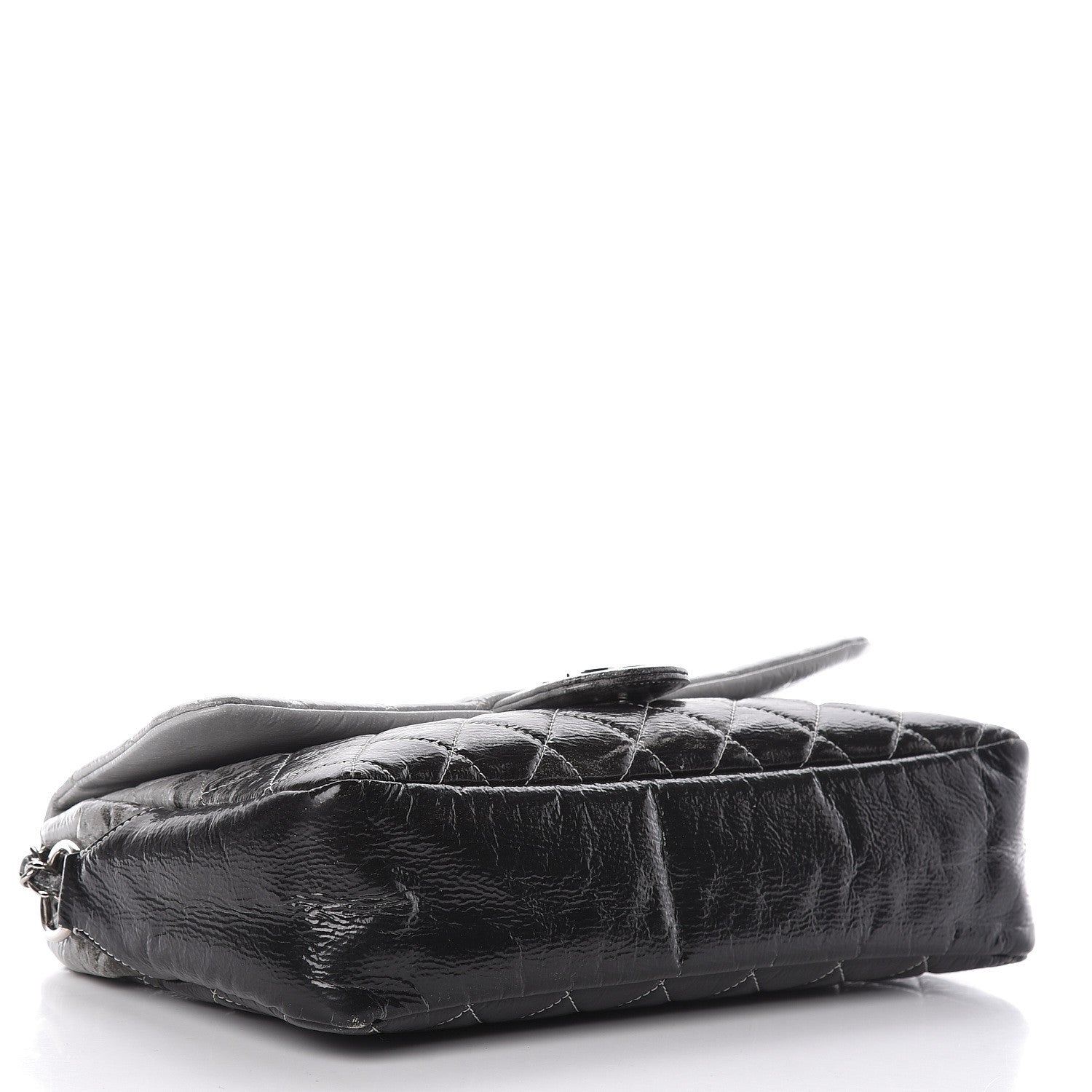 Chanel Vinyl Quilted Jumbo Melrose Degrade Flap Black 4 of 14