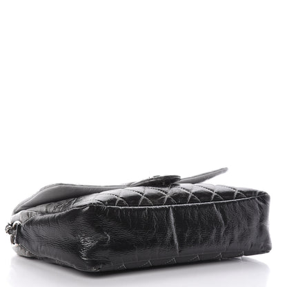 Chanel Vinyl Quilted Jumbo Melrose Degrade Flap Black 4 of 14