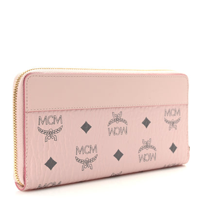 MCM Visetos Large Zip Around Wallet Powder Pink 3 of 9