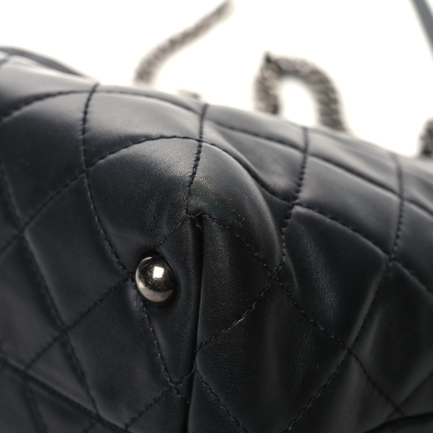 Chanel Calfskin Quilted Small Shopping In Chains Tote Black 12 of 14