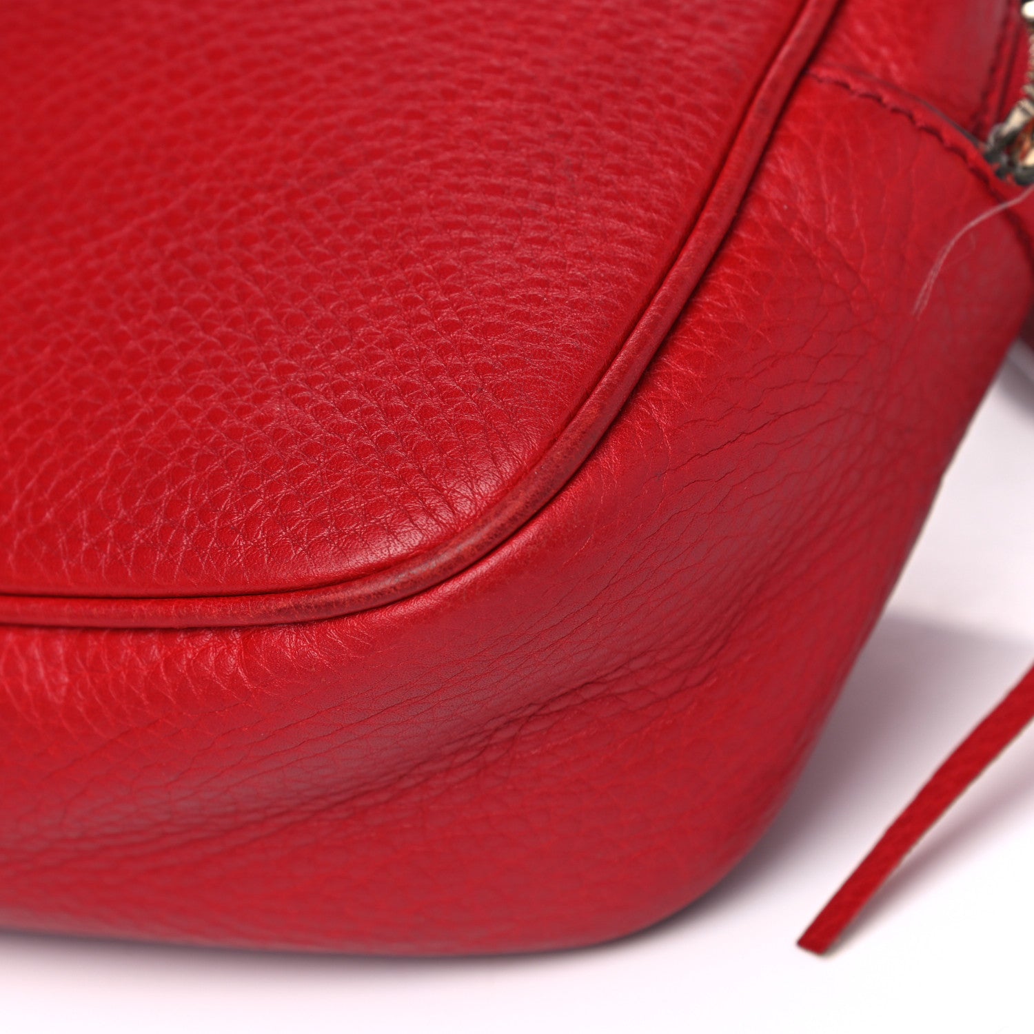 Gucci Pebbled Calfskin Small Soho Disco Bag Tabasco Red 9 of 16