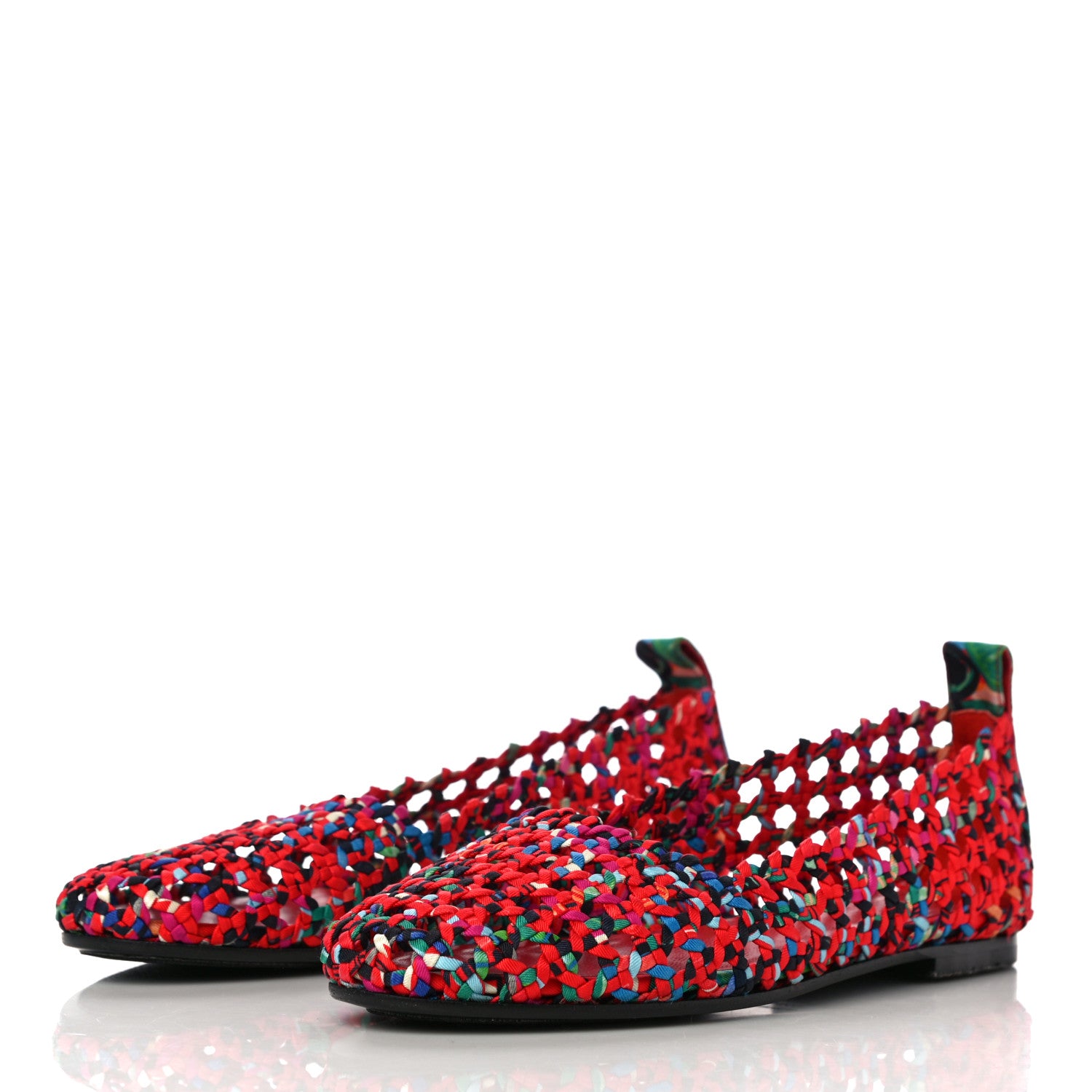 Hermes Printed Silk Braided Minorque Ballerina Flats 39.5 Multicolor 6 of 12